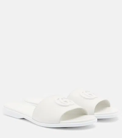 Gucci Double G Leather Slides In White