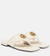 GUCCI DOUBLE G LEATHER THONG SANDALS