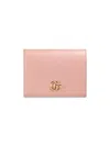 Gucci Double G Leather Wallet In Pink