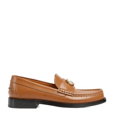 Gucci Double G Loafer Shoes In Brown