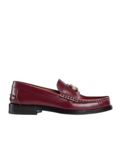 Gucci Double G Loafer Shoes In Red
