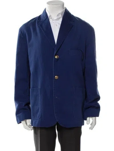 Pre-owned Gucci Double G Logo Blazer In Blue