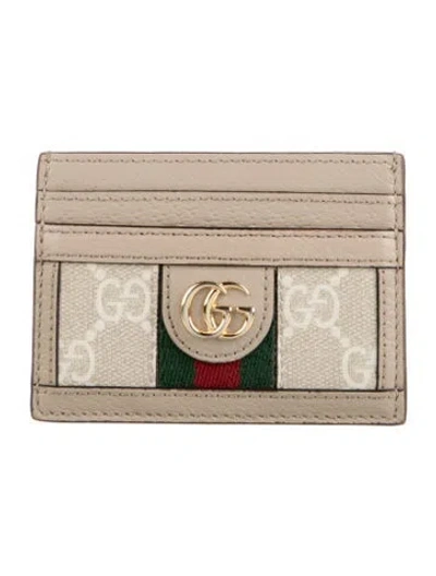 Pre-owned Gucci Double G Logo Card Holder In Neutrals