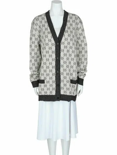 Pre-owned Gucci Double G Logo Cardigan W/ Tags In Blue