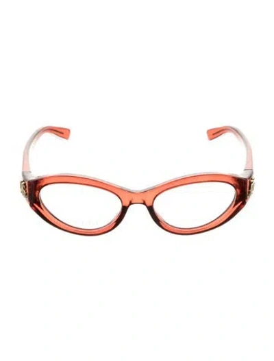 Pre-owned Gucci Double G Logo Cat-eye Eyeglasses In Red