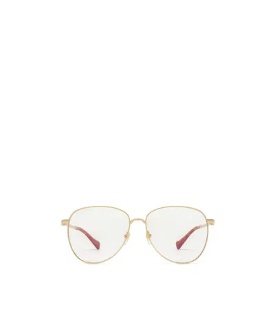 Gucci Double G Logo-engraved Cat-eye Frame Glasses In White