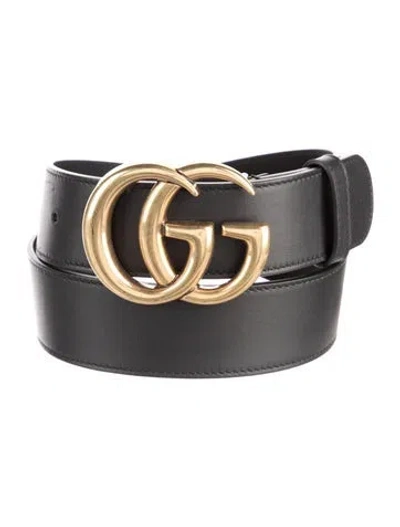 Pre-owned Gucci Double G Logo Leather Belt In Multi