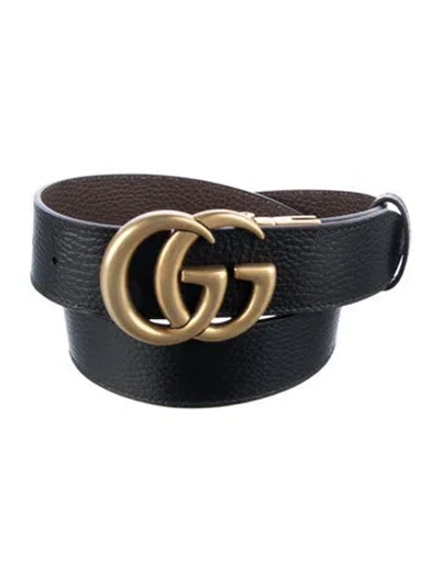 Pre-owned Gucci Double G Logo Leather Belt W/ Tags In Multi
