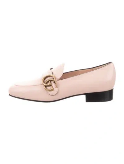 Pre-owned Gucci Double G Logo Leather Loafers In Multi
