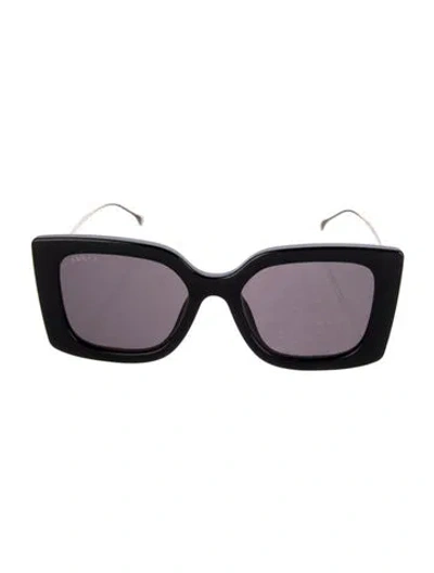 Pre-owned Gucci Double G Logo Oversize Sunglasses In Black