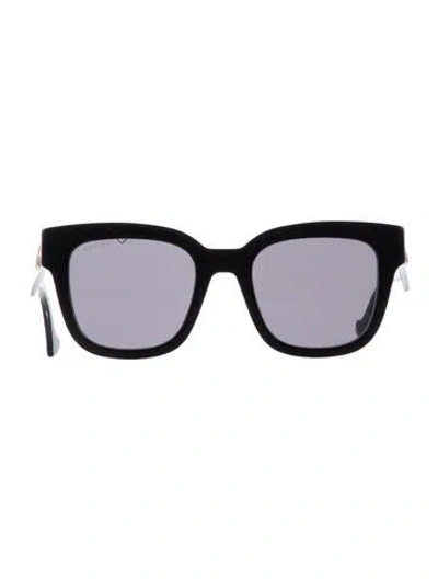 Pre-owned Gucci Double G Logo Oversize Sunglasses In Black