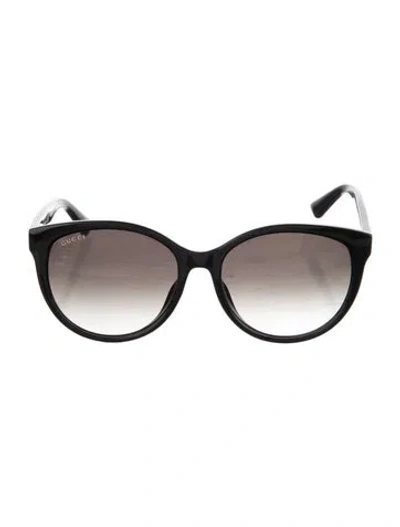 Pre-owned Gucci Double G Logo Oversize Sunglasses In Black