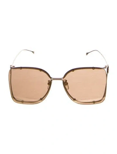 Pre-owned Gucci Double G Logo Oversize Sunglasses In Gold
