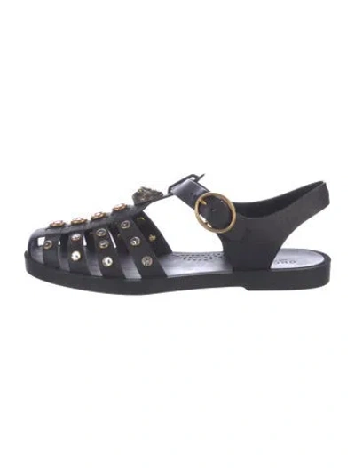 Pre-owned Gucci Double G Logo Rubber Gladiator Sandals W/ Tags In Multi