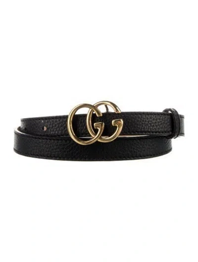 Pre-owned Gucci Double G Logo Skinny Belt In Multi