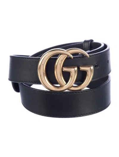 Pre-owned Gucci Double G Logo Skinny Belt In Multi
