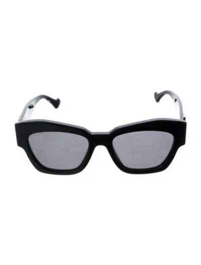 Pre-owned Gucci Double G Logo Square Sunglasses In Black