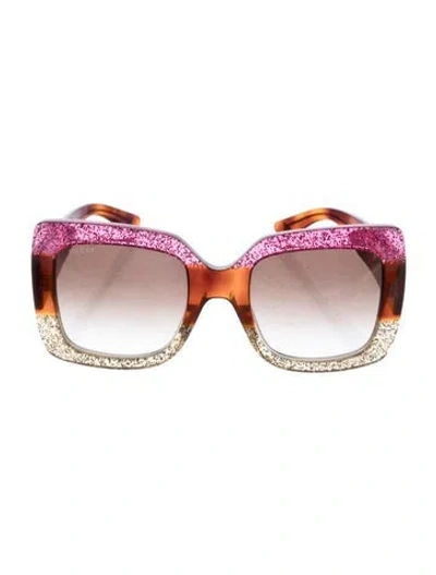 Pre-owned Gucci Double G Logo Square Sunglasses In Multi