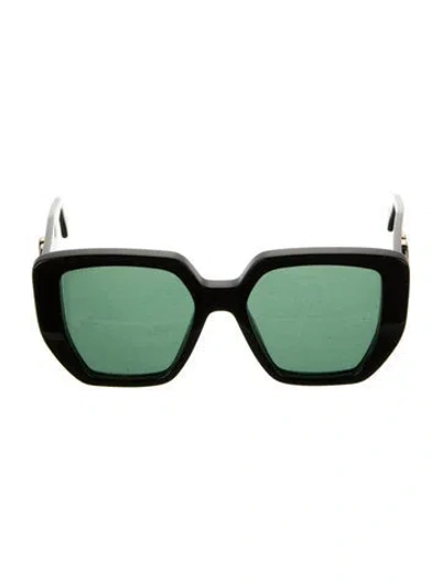 Pre-owned Gucci Double G Logo Square Sunglasses W/ Tags In Green