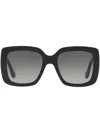 Gucci Gg-logo Square-frame Sunglasses In Black