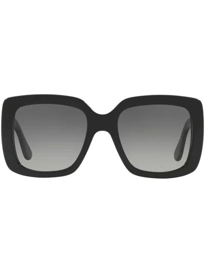 Gucci Gg-logo Square-frame Sunglasses In Black