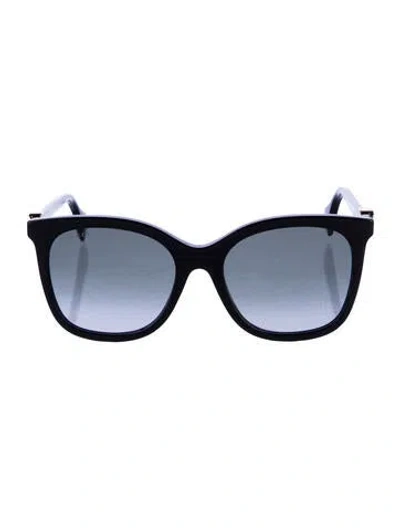 Pre-owned Gucci Double G Logo Wayfarer Sunglasses In Black