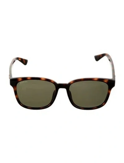 Pre-owned Gucci Double G Logo Wayfarer Sunglasses In Brown