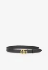 Gucci Leather Adjustable Belt Gold-tone Buckle In Black