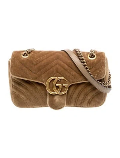 Pre-owned Gucci Double G Marmont Medium In Neutral