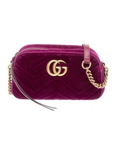 Pre-owned Gucci Double G Marmont Small In Purple