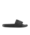 Gucci Double G Matelassé Slides In Black