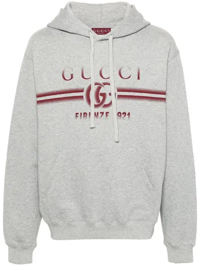 Gucci Melierter Hoodie Mit Gg In Grey