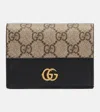Gucci Double G Mini Leather Wallet In Black