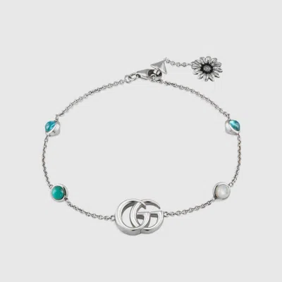 Gucci Double G Mother Of Pearl Bracelet In Sterling Silver