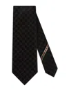 Gucci Cravate En Jacquard De Soie Gg In Black