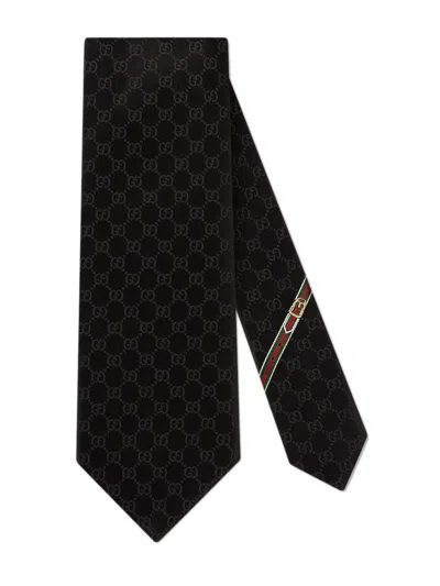 GUCCI GUCCI DOUBLE G MOTIF HANDMADE SILK SCARF, 8 X 146 CM