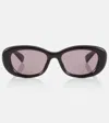 Gucci Double G Oval Sunglasses In Brown