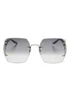 Gucci Double G Oversize-frame Sunglasses In Black