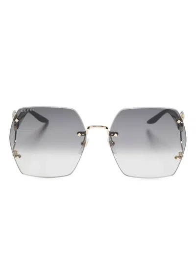 Gucci Double G Oversize-frame Sunglasses In Black