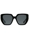 Gucci Double G Oversized-frame Sunglasses In Grey