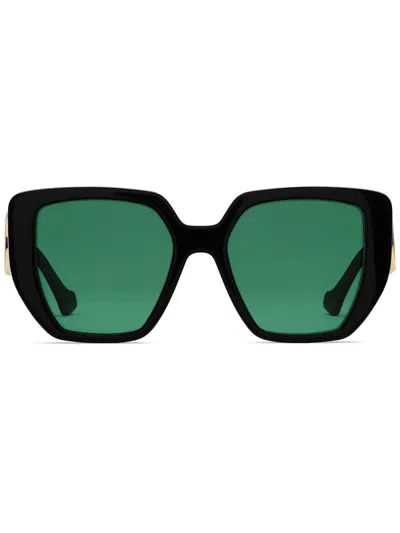 Gucci Double G Oversized-frame Sunglasses In Grün