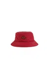 Gucci Double G Padded Buckle Hat In Red