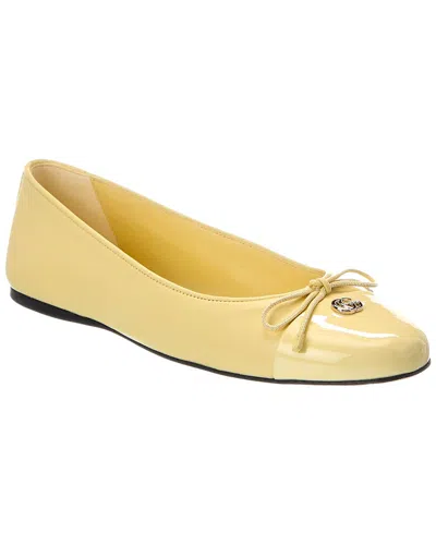 Gucci Double G Patent Ballerina Flat In Yellow