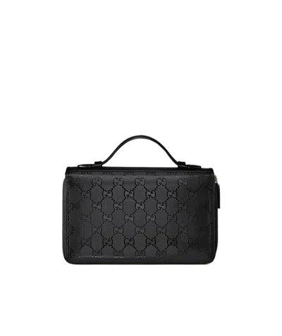 Gucci Double G Pattern Wallet In Black