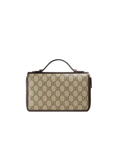 Gucci Double G Pattern Wallet In Nude
