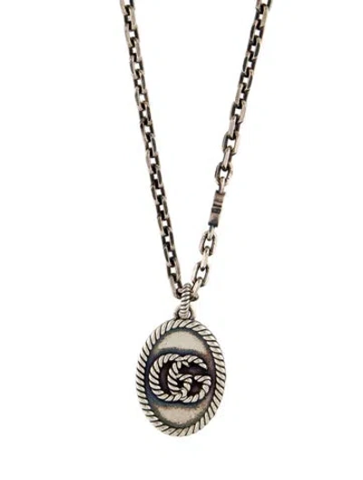 Pre-owned Gucci Double G Pendant Necklace, 27" In Multi