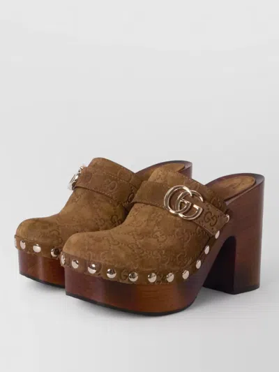 GUCCI DOUBLE G PLATFORM CLOG MULE SANDALS