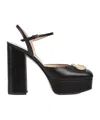 Gucci Double G Platform Sole High Heels In Black