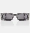Gucci Double G Polka-dot Rectangular Sunglasses In Multicoloured
