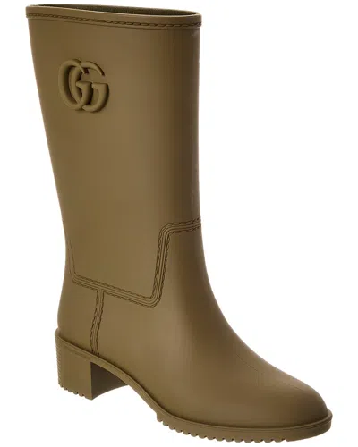 Gucci Double G Rain Boot In Brown